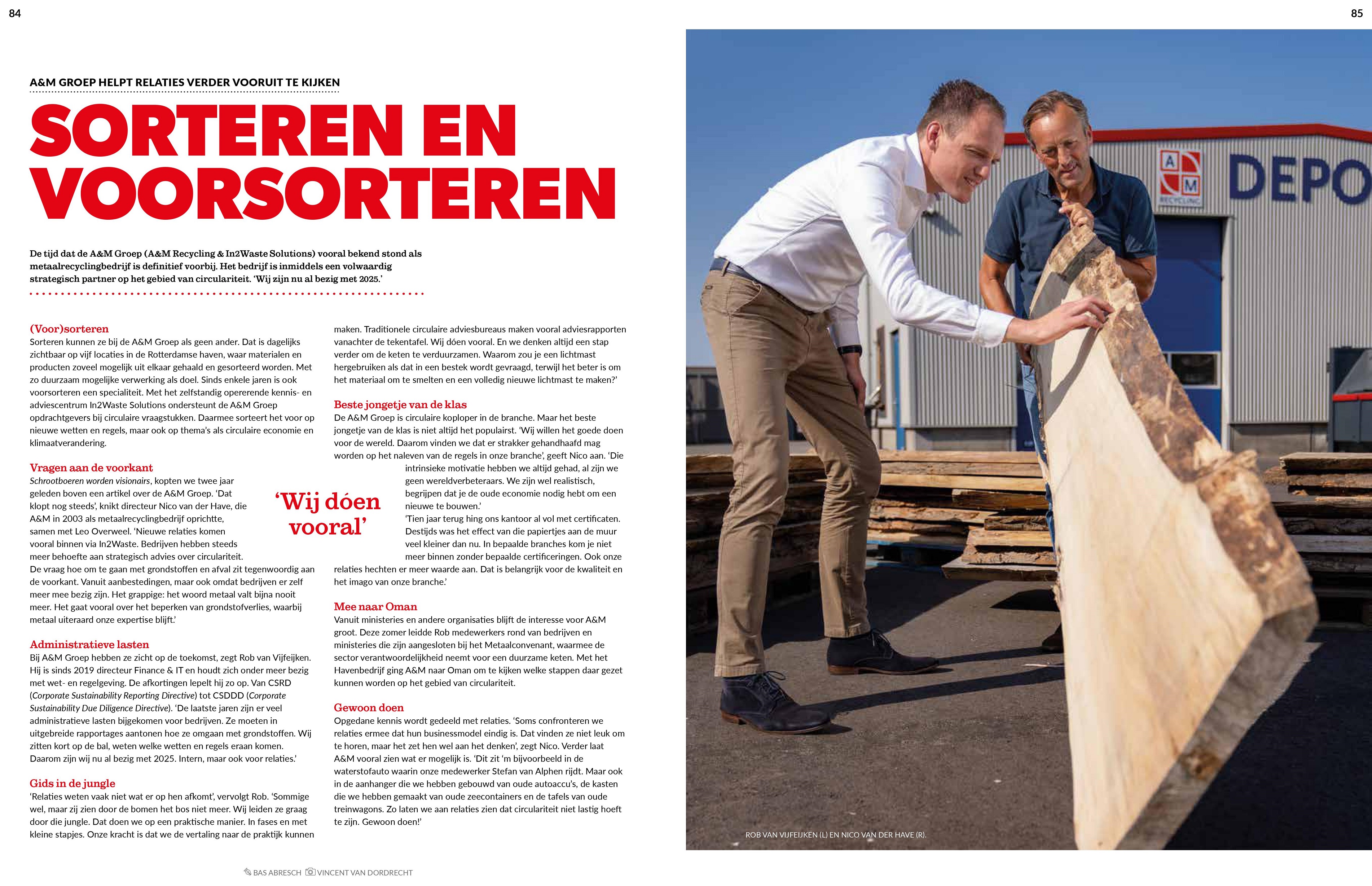 De A&M Groep in nieuwe editie van Friends in Business: ‘Sorteren en voorsorteren’